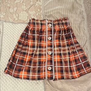 Plaid Button-Front Skirt for Kids